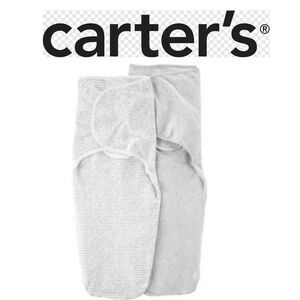 2 pack Carter's Baby Small 0-3 M White & Gray Swaddle Sleeping Bag Size …